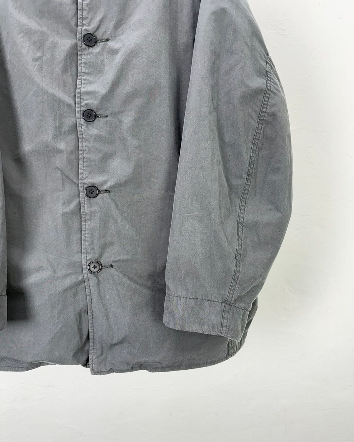 나나미카 차콜 그레이 밴드 칼라 코튼 자켓 상품이미지5