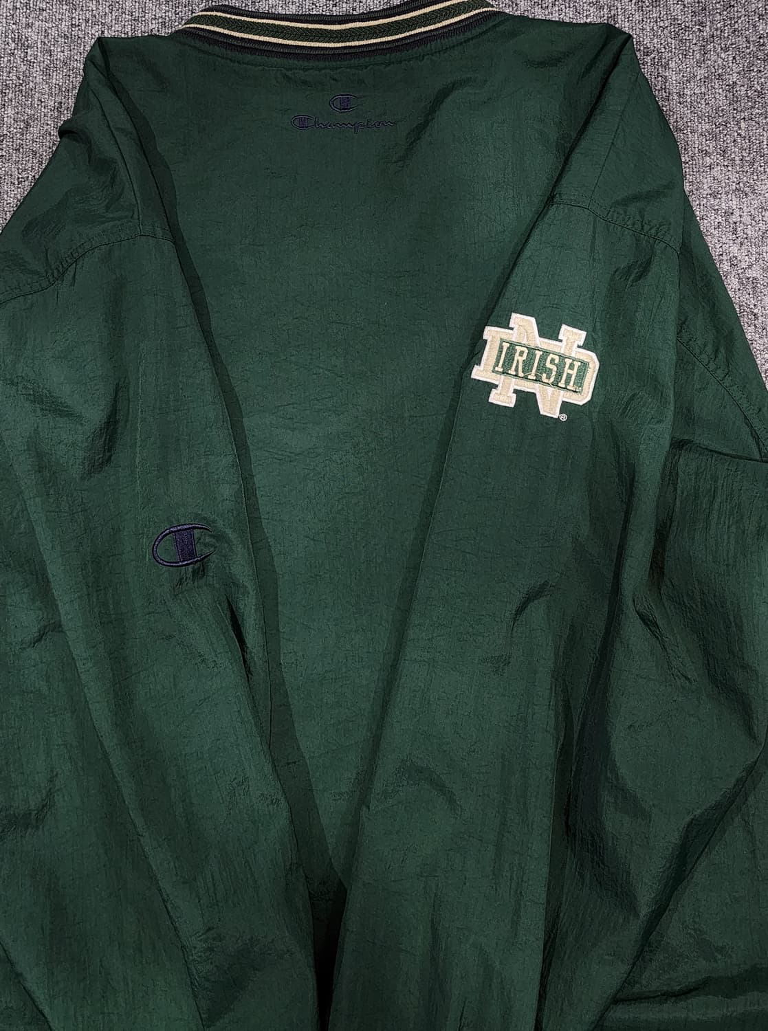 챔피온 노트르담 아이리쉬 빈티지 풀오버 웜업 나일론 맨투맨 XL 상품이미지5