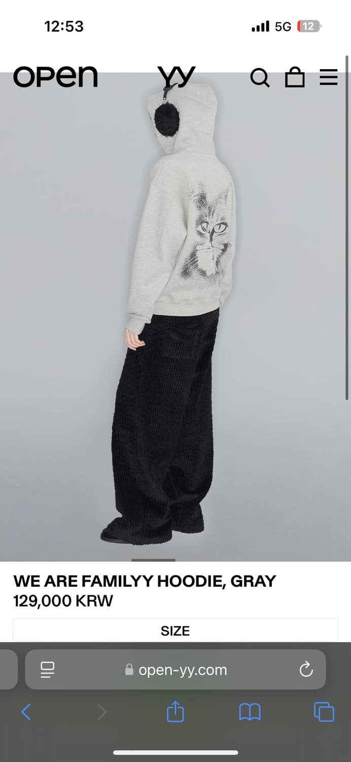 오픈와이와이 open yy 고양이 후드티 새상품 상품이미지2