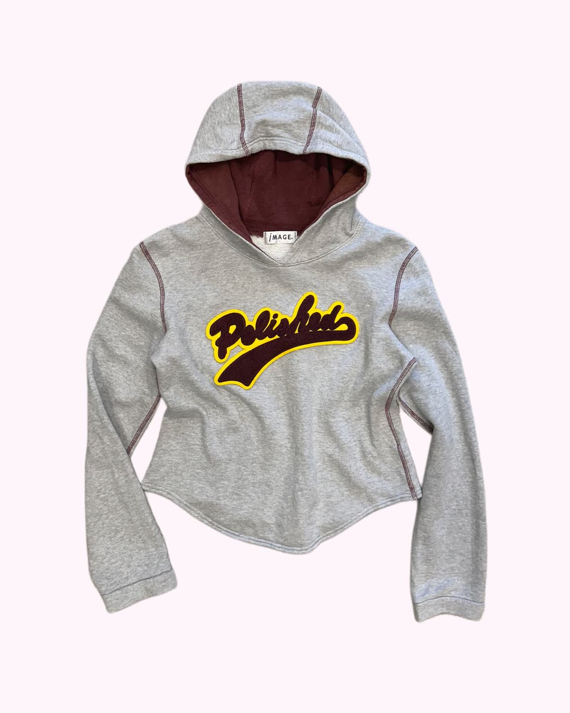 IMAGE boucle patch crop hood t-shirt 상품이미지1