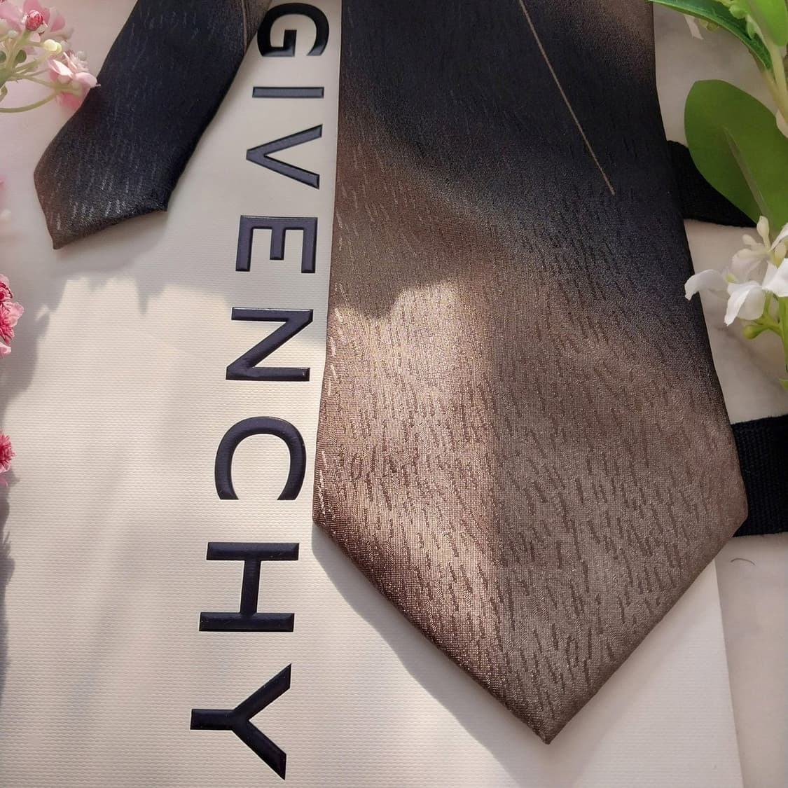 지방시 실크 브라운 그라데이션 패턴 넥타이 10.2cm A등급 K1503 상품이미지3