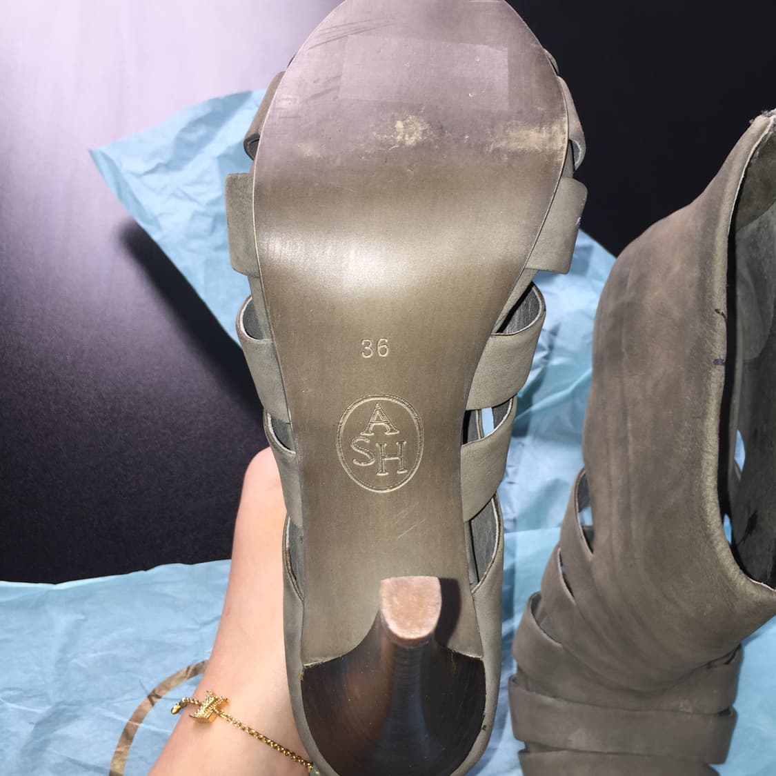 Ash 오네갸루 오픈토 스웨이드 썸머 부츠 하이힐 상품이미지3