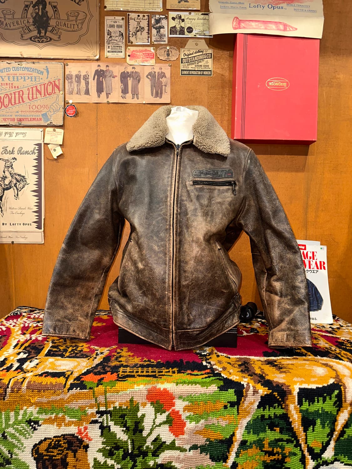 ( L ) 빈티지가죽 워크웨어 아메카지 스포츠가죽자켓 레더자켓 상품이미지3