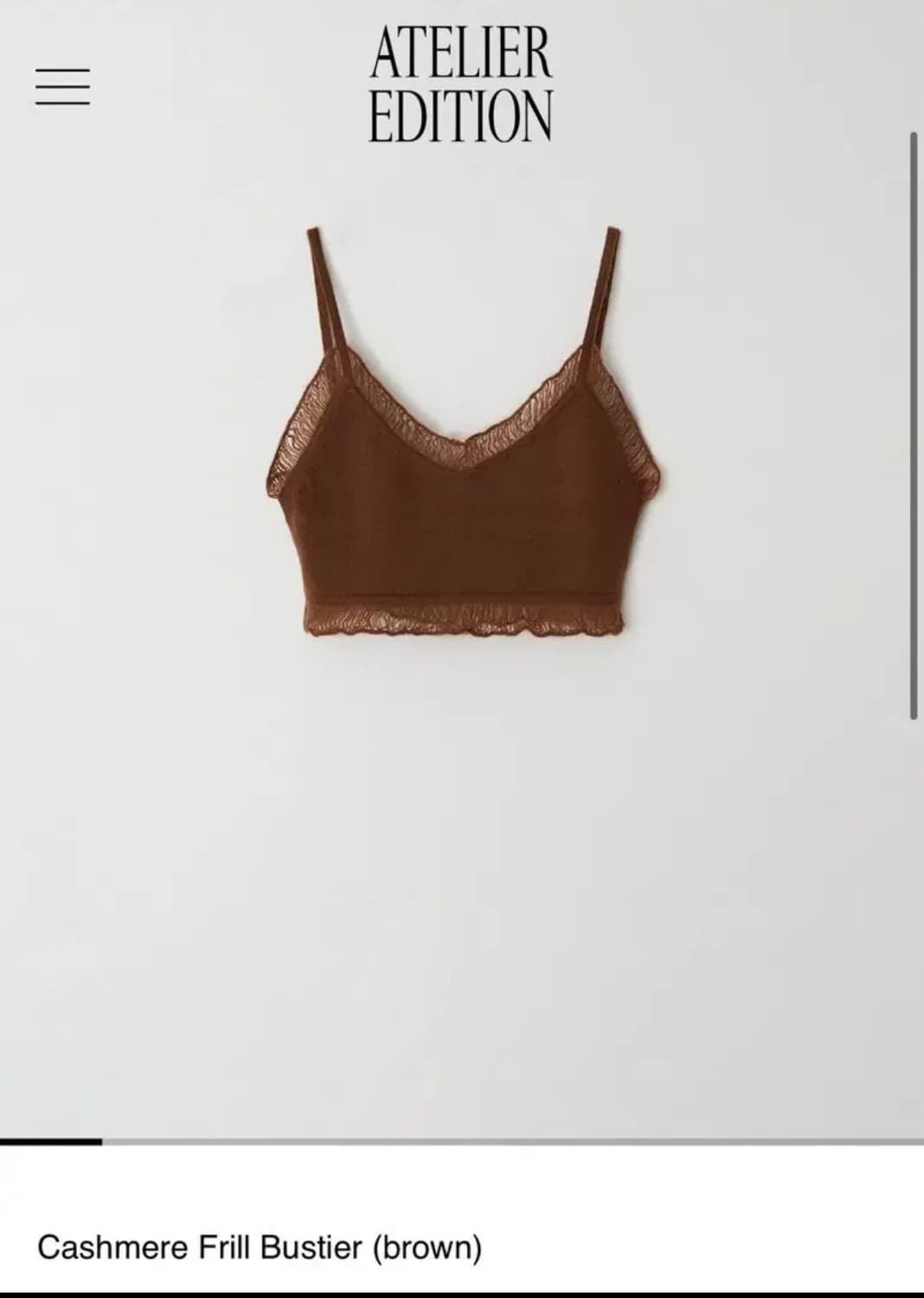 아뜰리에 에디션 캐시미어 프릴 가디건 뷔스티에 세트 S 상품이미지2