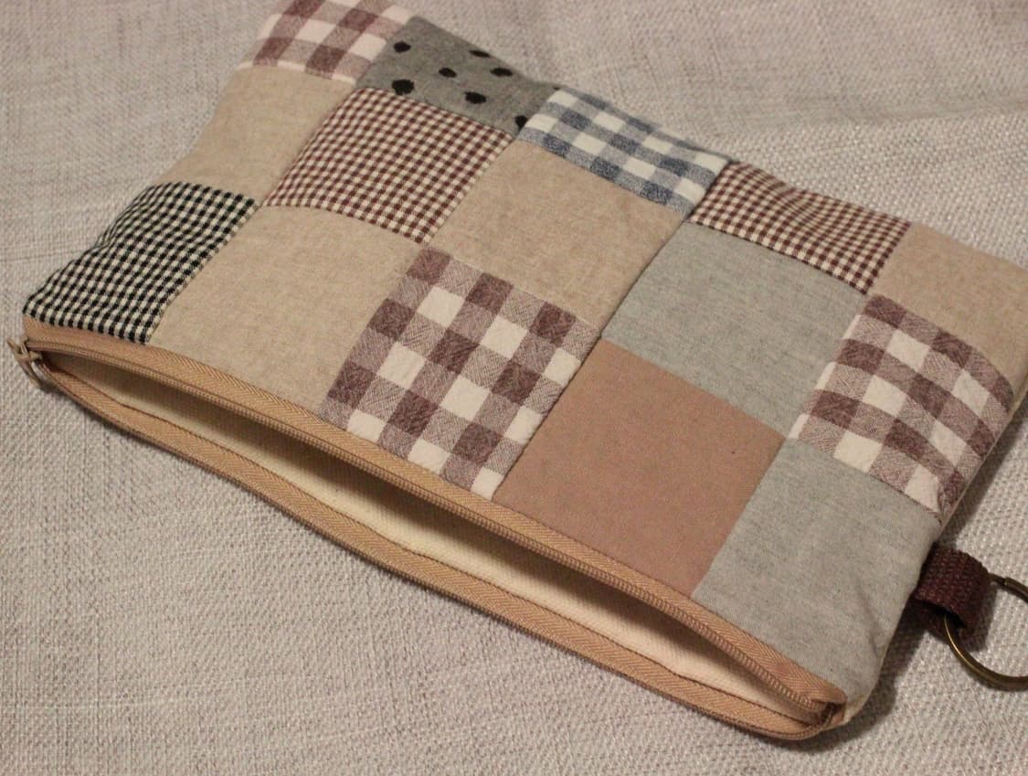 핸드메이드 패치워크 지퍼 파우치 상품이미지1