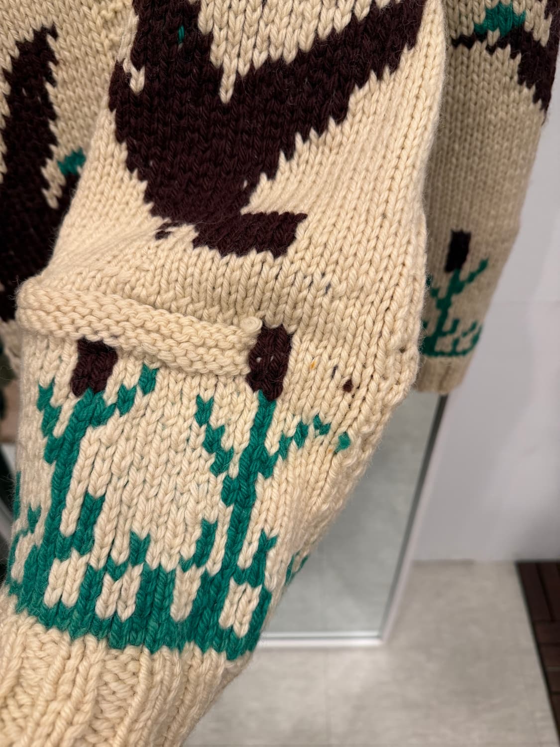 60s Vtg 빈티지 헤비울 Goose 코위찬 니트 집업 상품이미지9