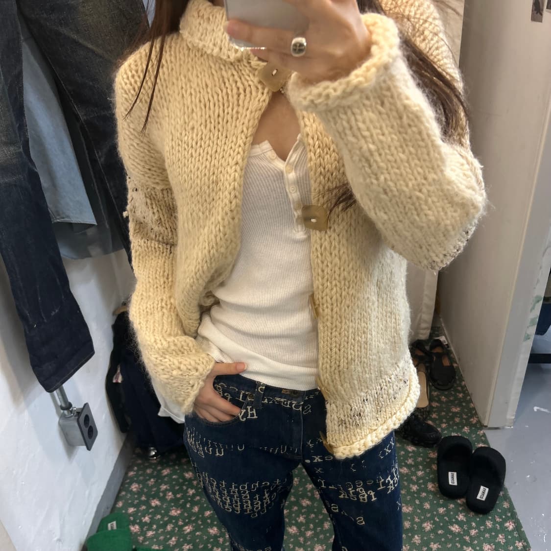 단추 헤비 스웨터 가디건 상품이미지2