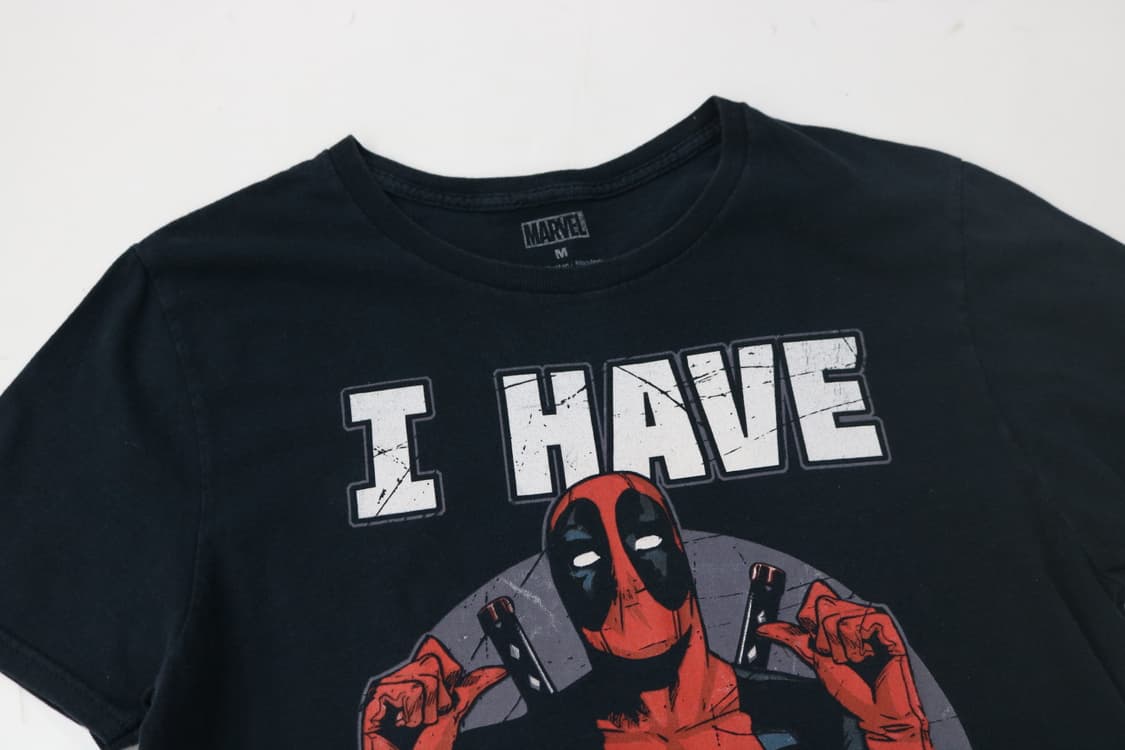 MARVEL 마블 데드풀 크랙 그래픽 블랙 반팔티셔츠 (M) 상품이미지4