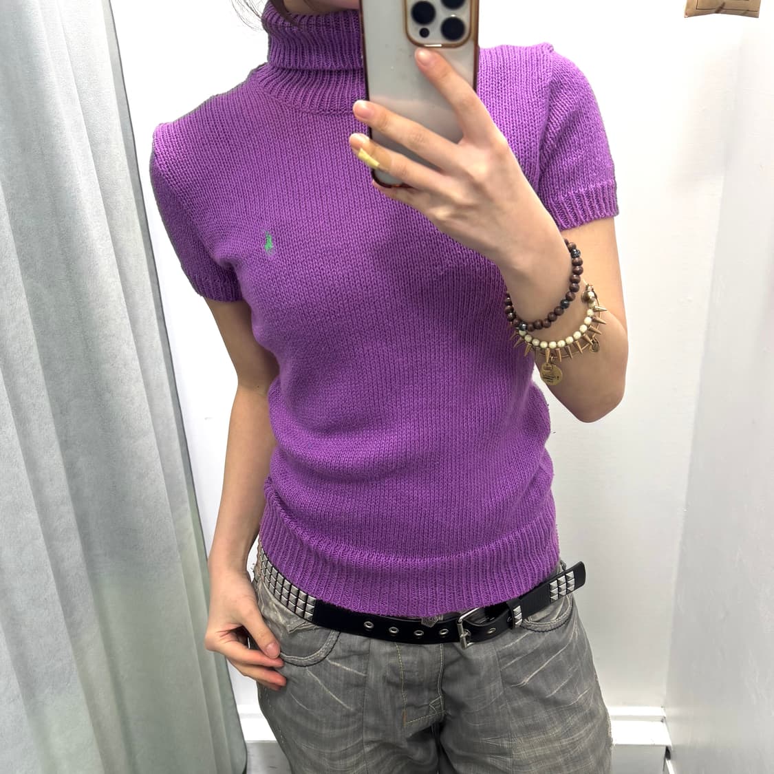 랄프로렌 골프 퍼플 목폴라 반팔니트 상품이미지2