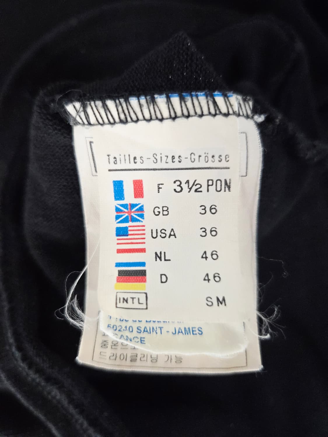 세인트제임스(SAINT JAMES) 블랙 무지 긴팔 티셔츠 상품이미지9