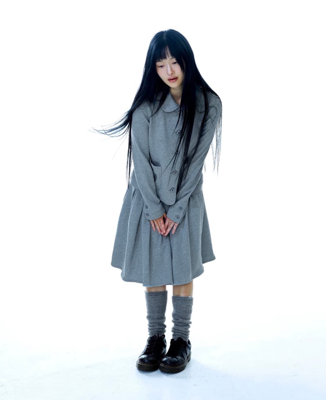 코이세이오 cozy sweat wrap skirt 멜란지그레이 상품이미지1