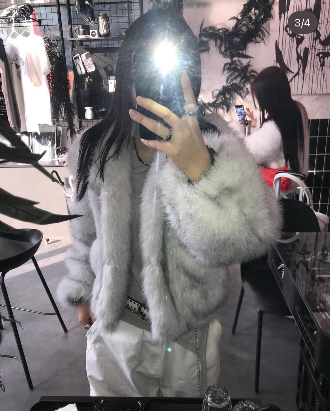 빈티지 아이보리 퍼자켓 상품이미지3