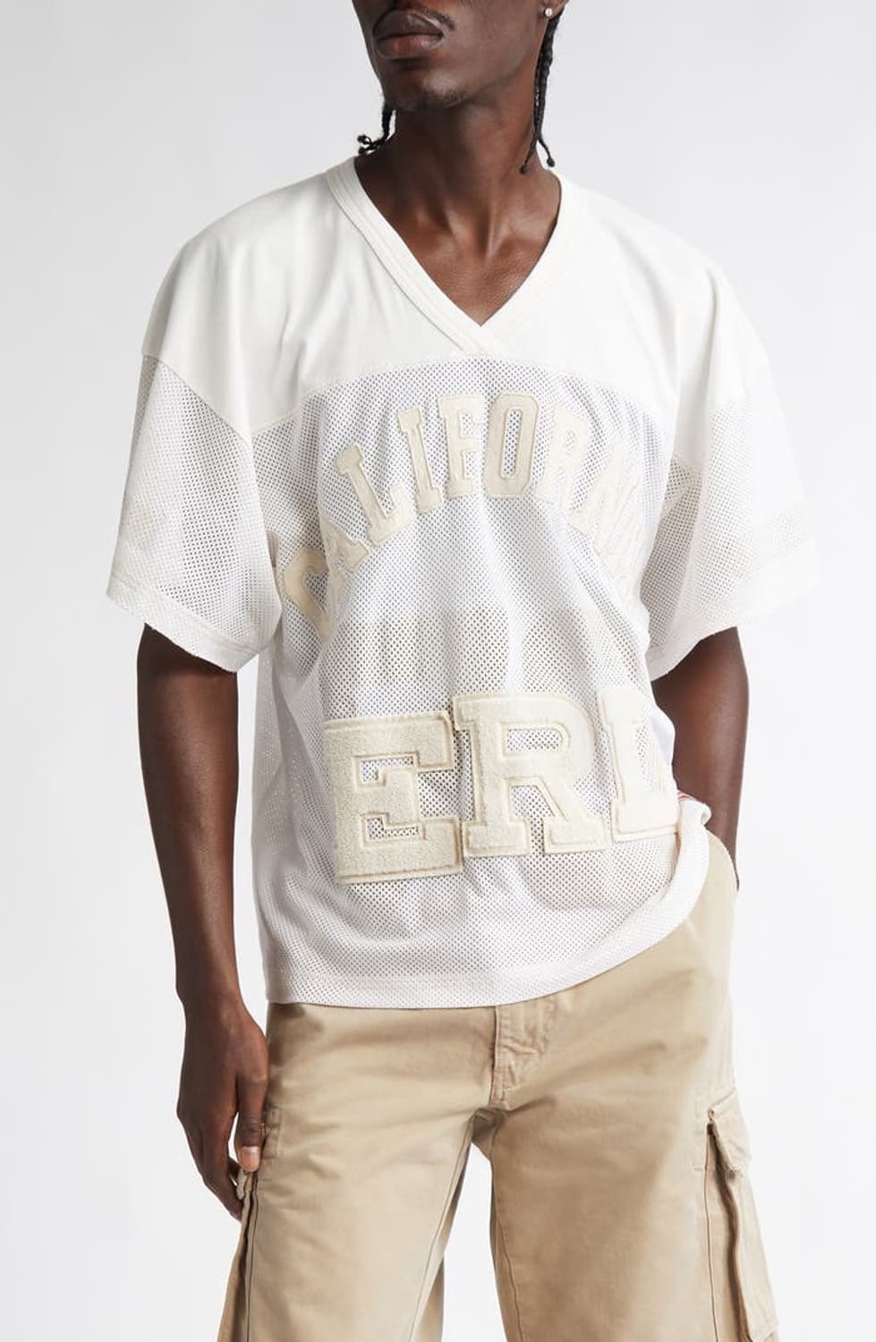 [M]이알엘 ERL 캘리포니아 76 매쉬 풋볼 티/화이트 상품이미지1