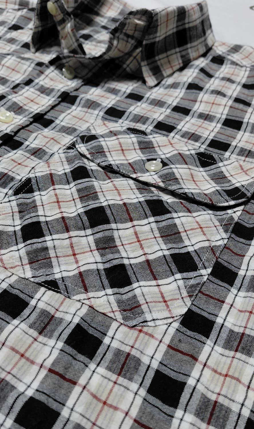 [L] MACCHIO(마키오) 코튼 100% 체크 워크 셔츠 상품이미지3