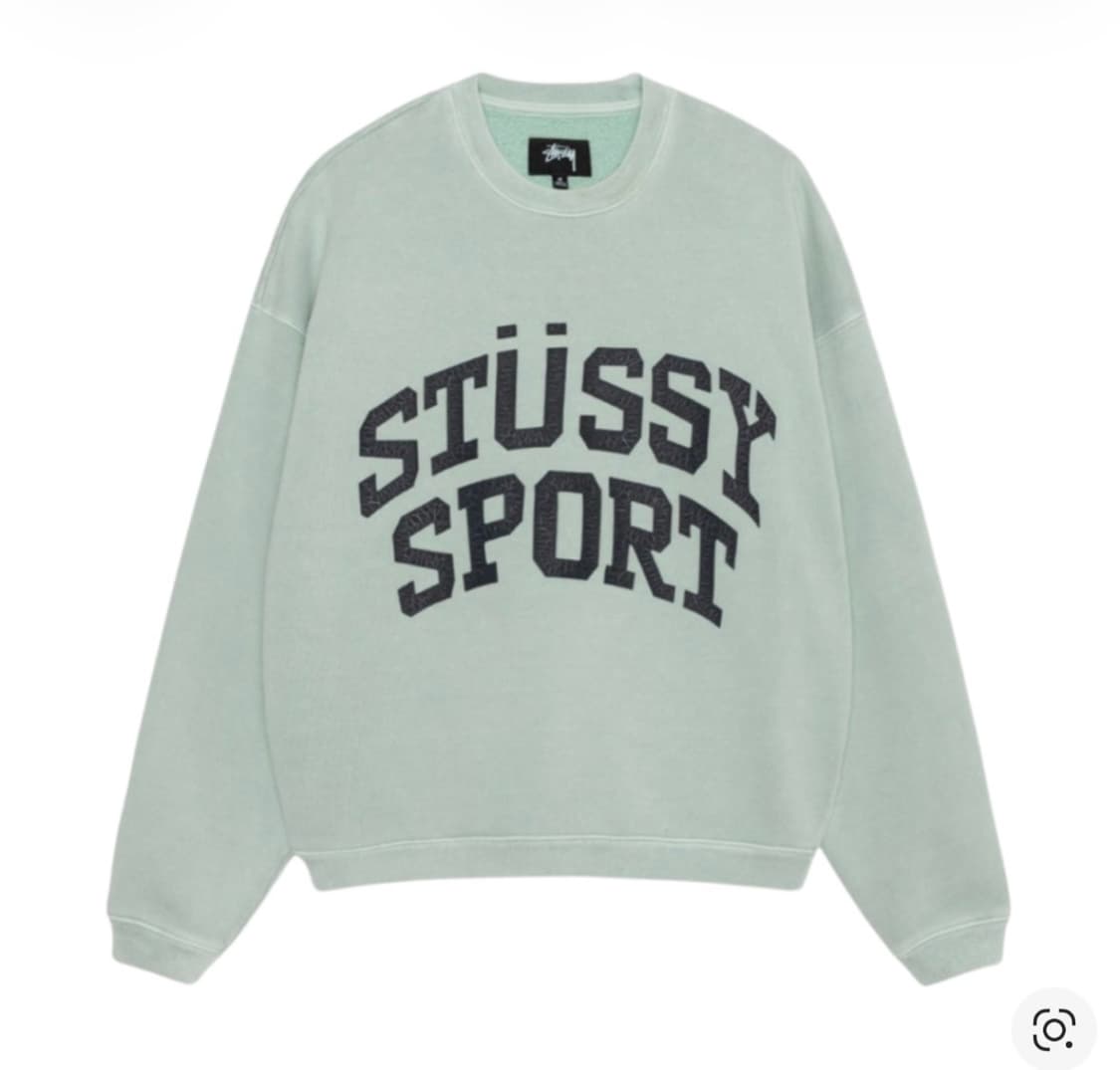 스투시 빅 크랙클 스포츠 크루 라이트 블루 상품이미지1