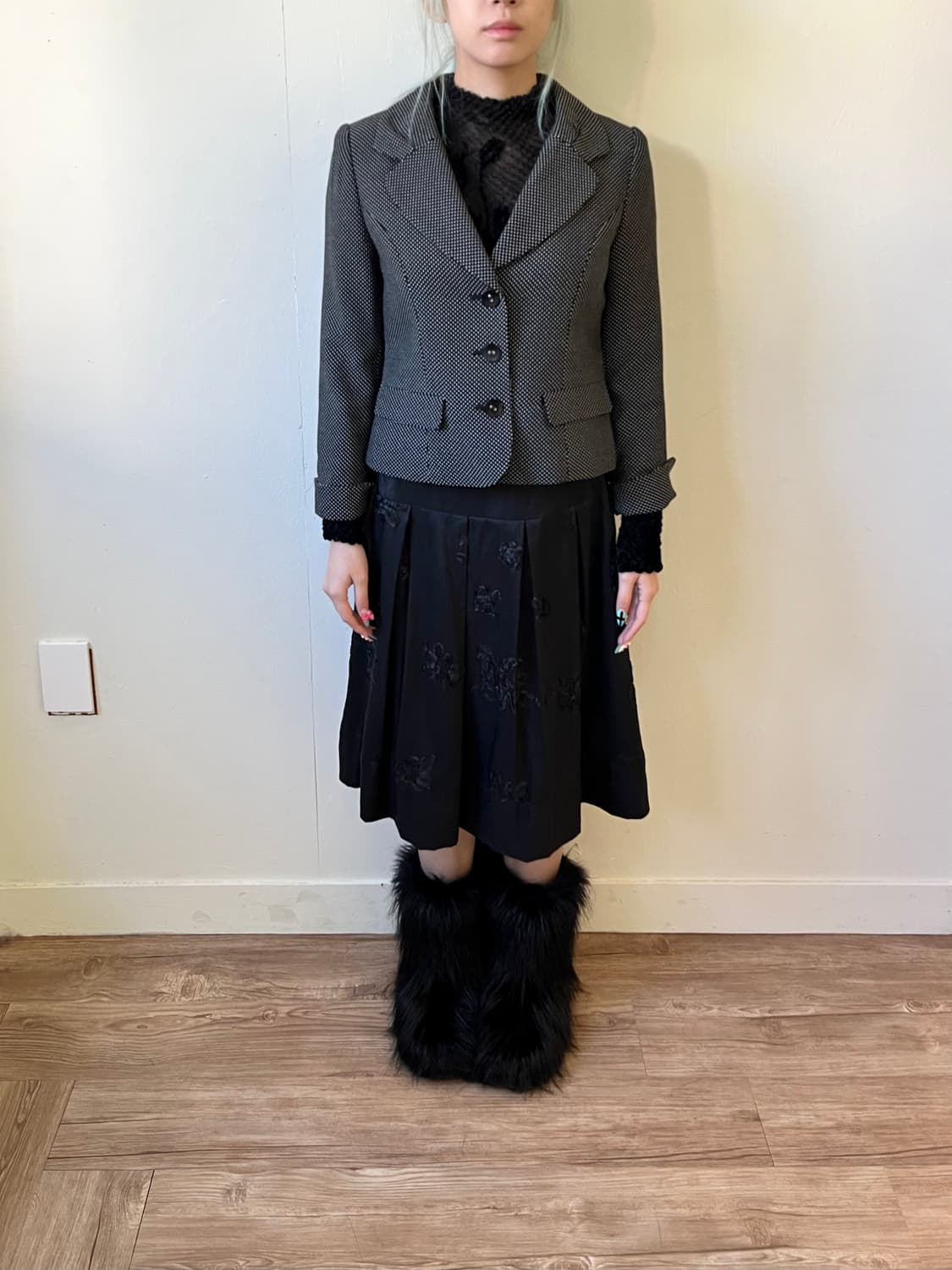 LA VORO ONE 도트 크롭 자켓  상품이미지8