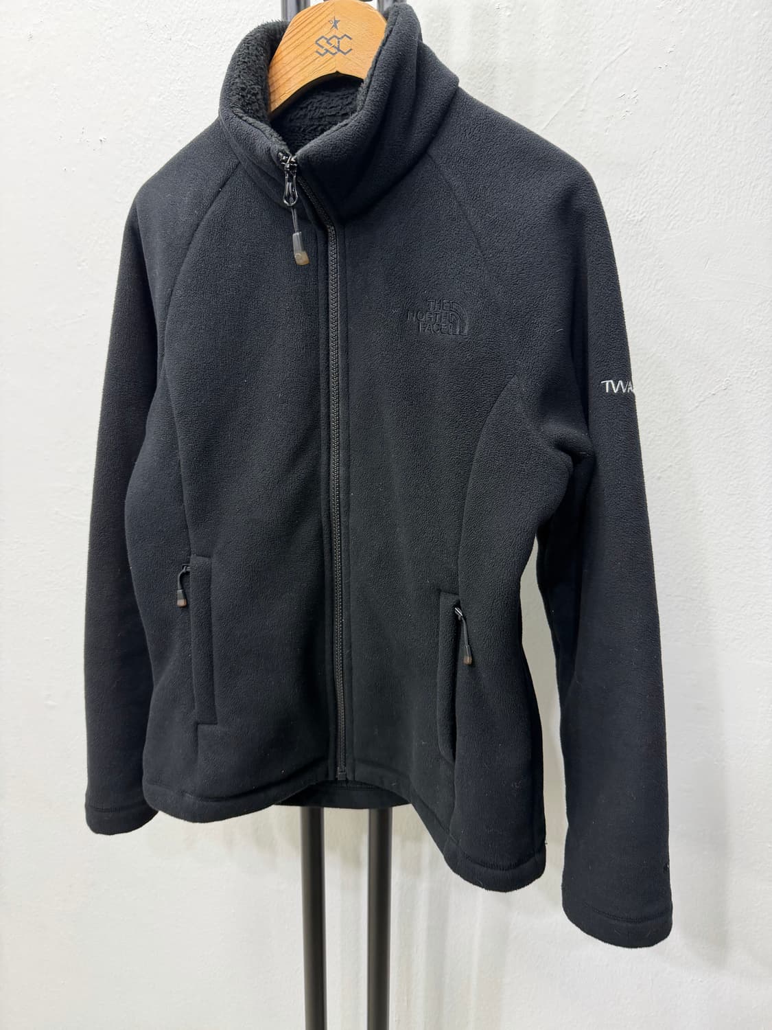 정품) 노스페이스 여성 블랙 플리스 집업 S 상품이미지3