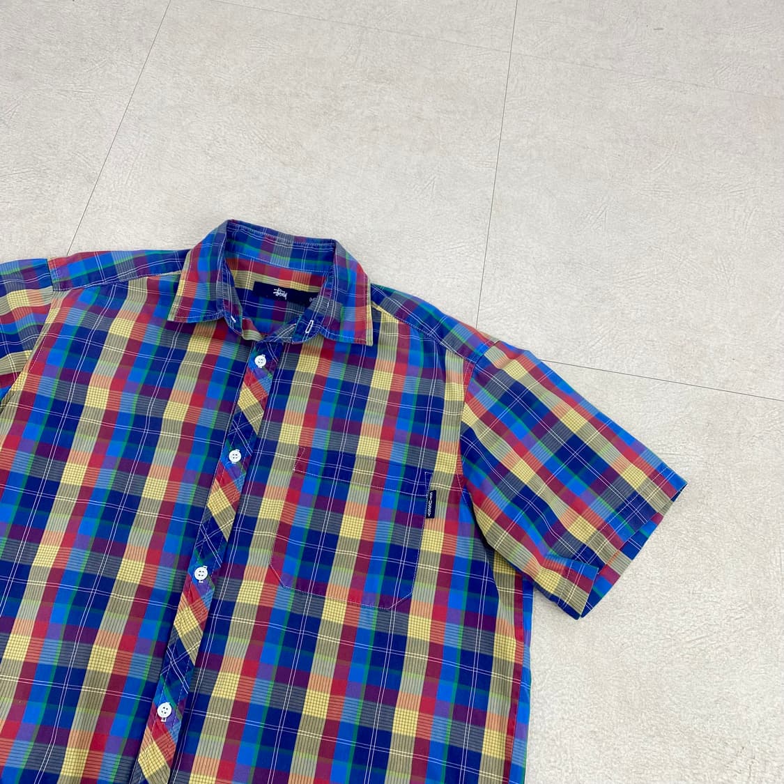 90s 스투시 포켓 체크 하프 셔츠 (103) 상품이미지1