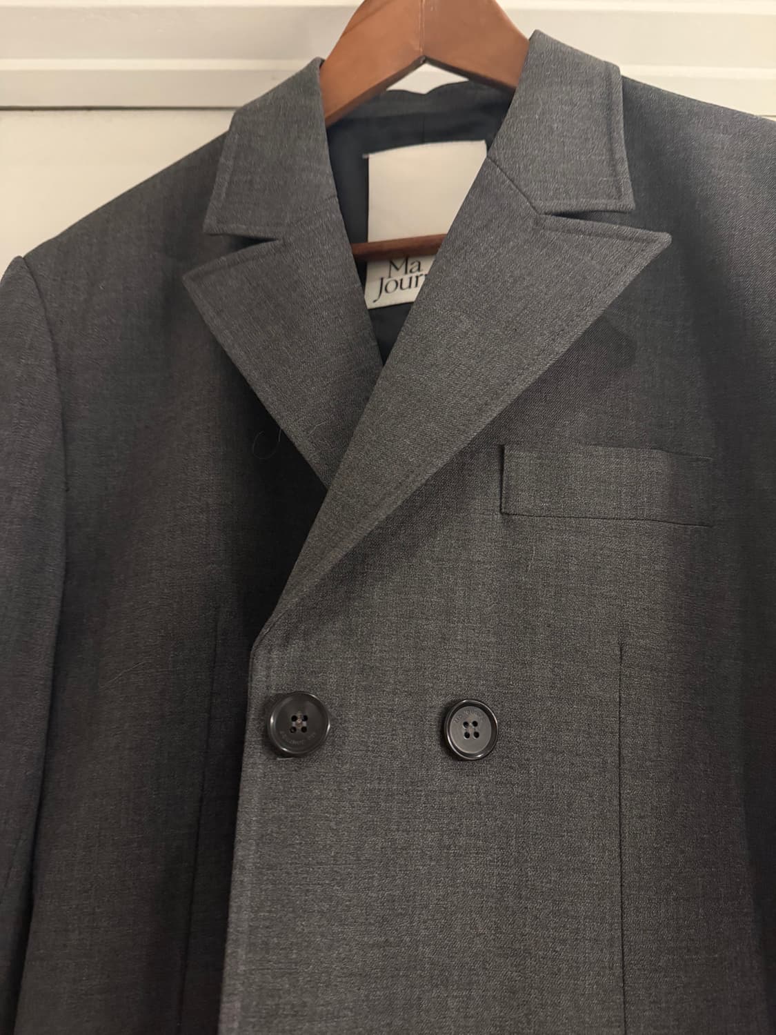 마조네 보이프렌드 더블 자켓 그레이 상품이미지4