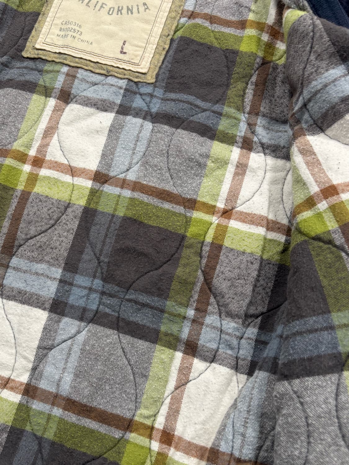 홀리스터 체크 패턴 안감 네이비 후드집업 상품이미지6