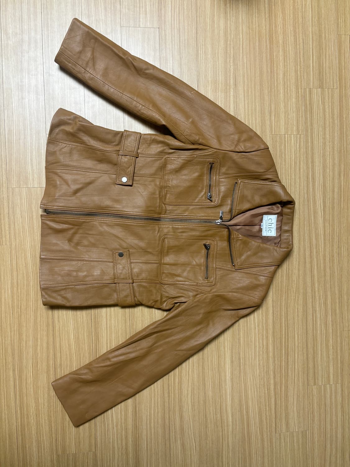 Chic 램스킨 브라운 레더자켓 상품이미지6