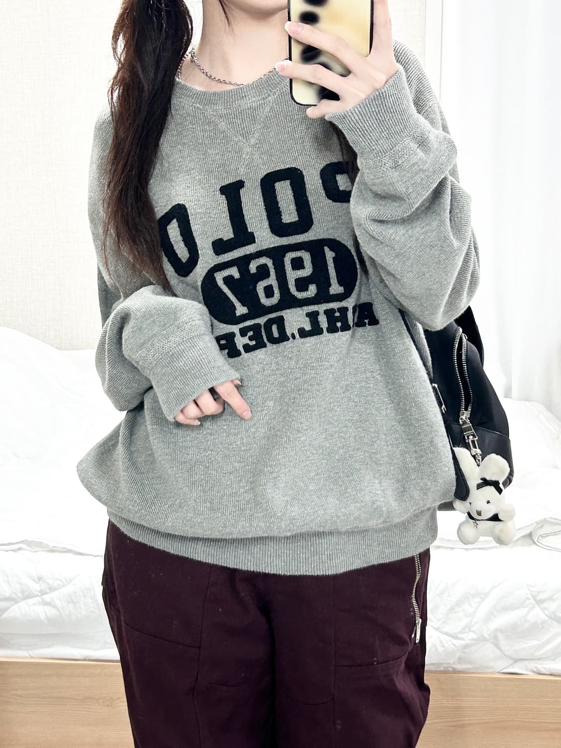 폴로 부클로고 그레이 니트 상품이미지3