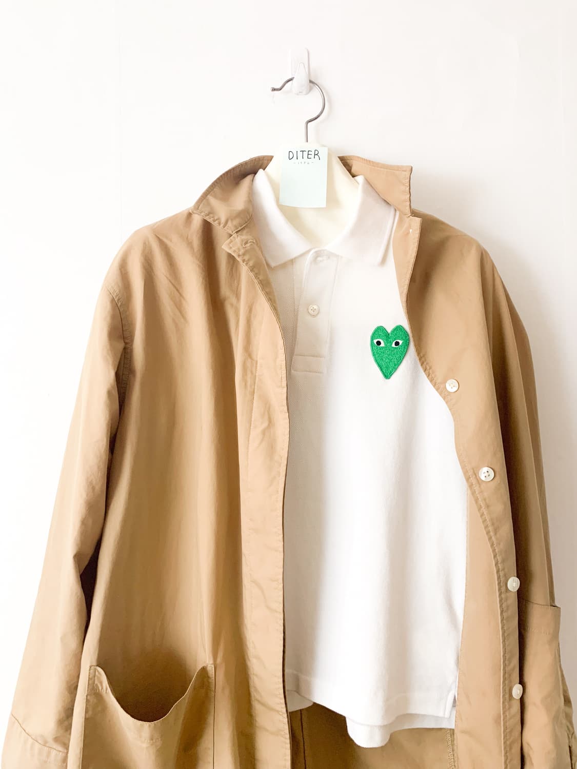 [M] 꼼데가르송 PLAY 그린 하트 폴로 셔츠 상품이미지6