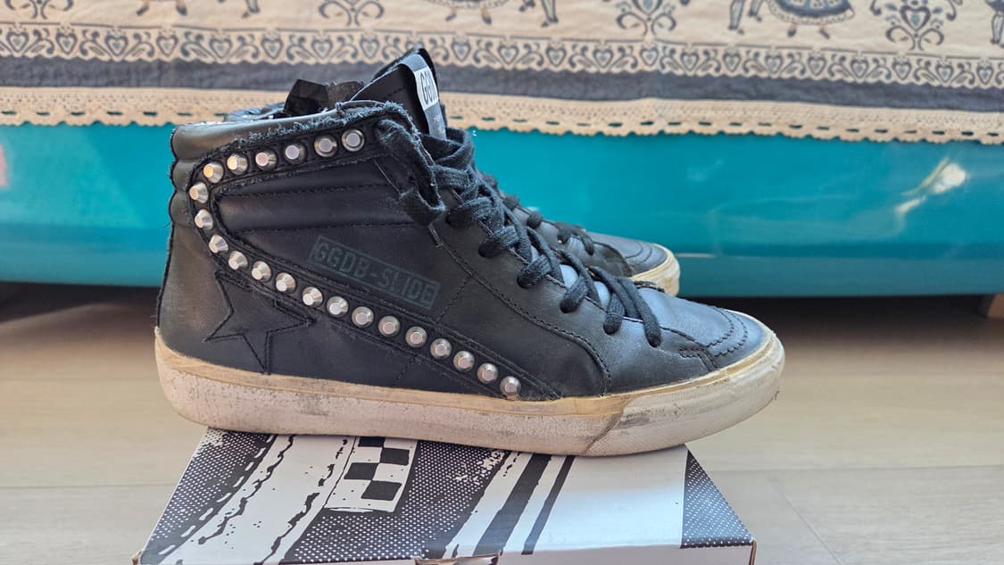 골든구스 슬라이드 드스트레스드 스터드 하이탑 38 상품이미지3