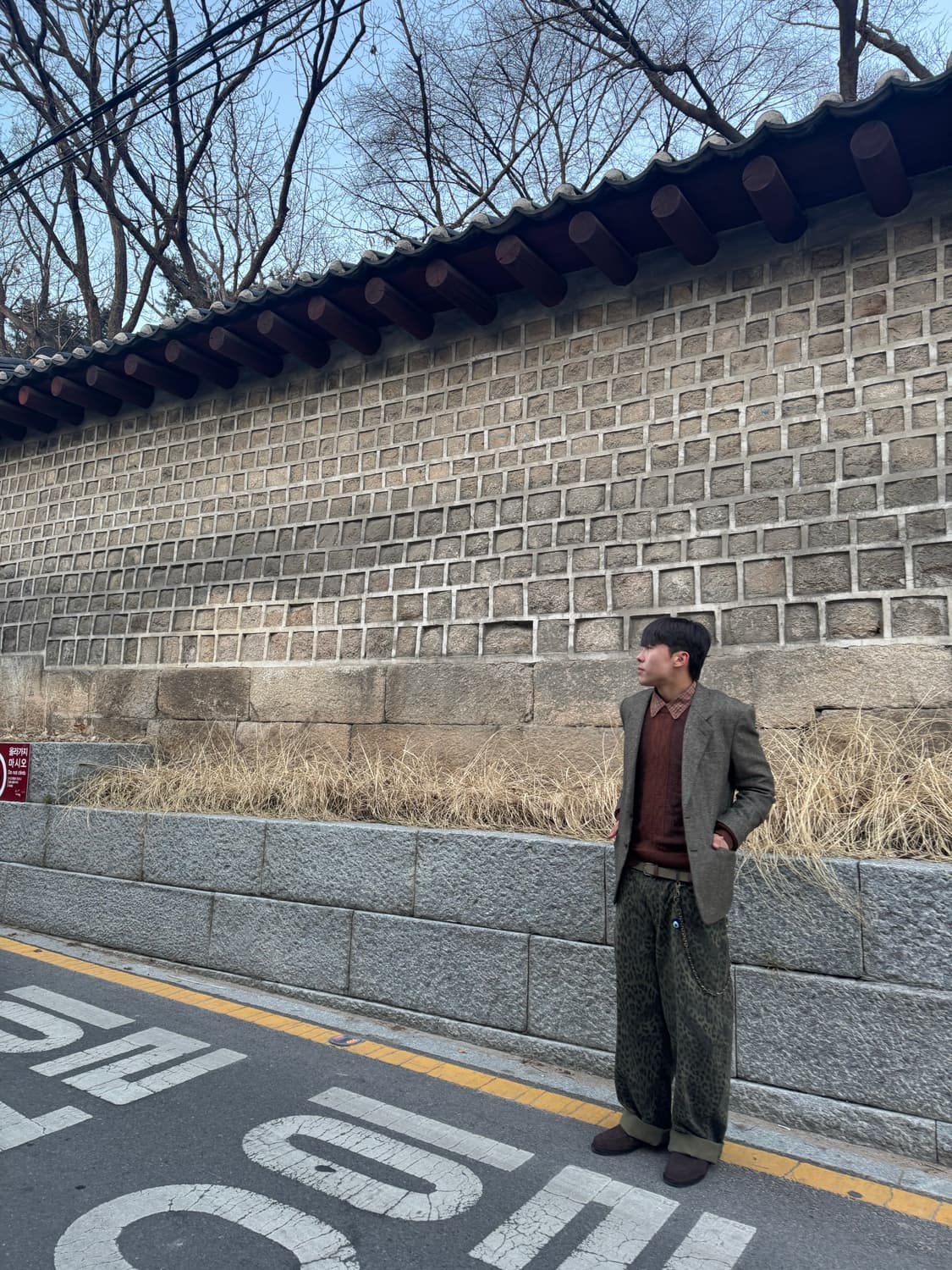 레오파드 프린트 와이드 데님 L 상품이미지1