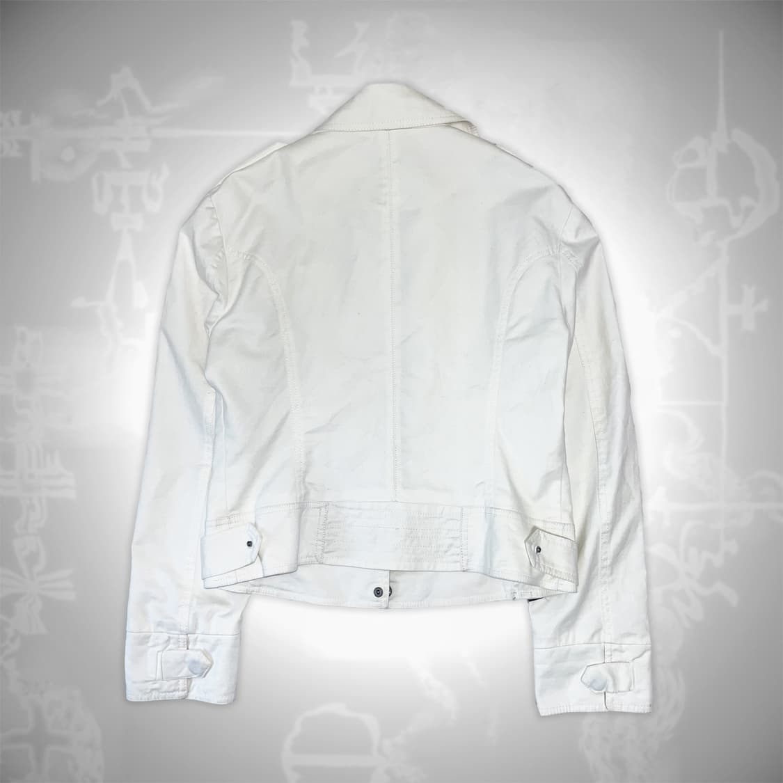 White Cotton Biker Jacket 화이트 코튼 바이커 자켓 상품이미지2