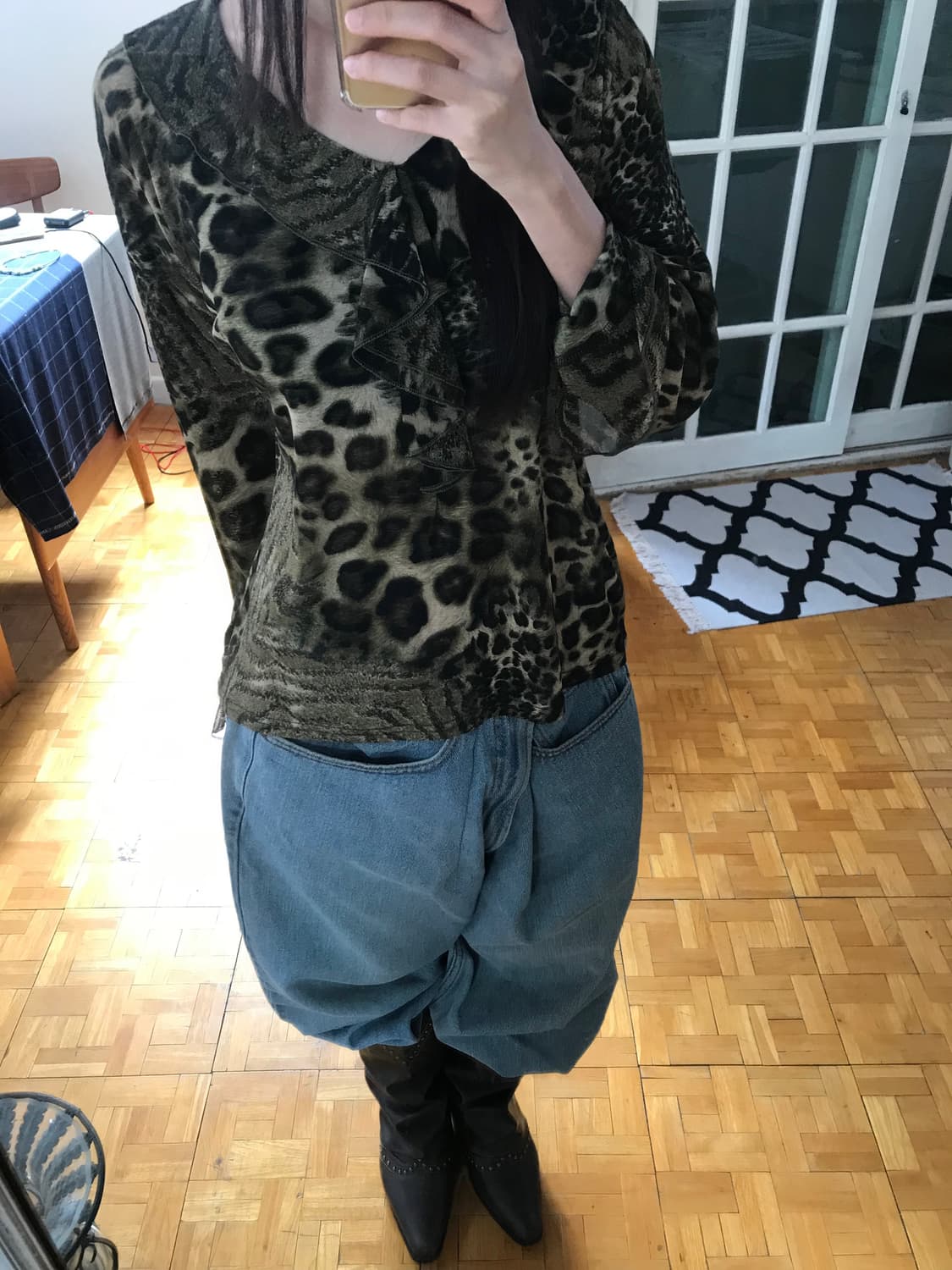 vintage pattern mash top 상품이미지3
