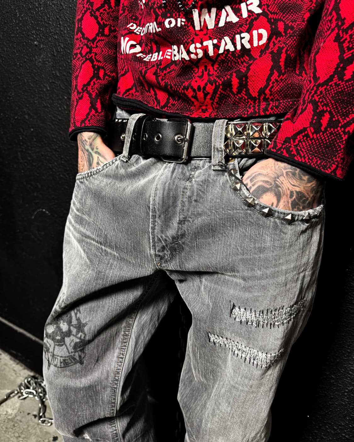 Vintage Grunge Rock Custom Pants 상품이미지2