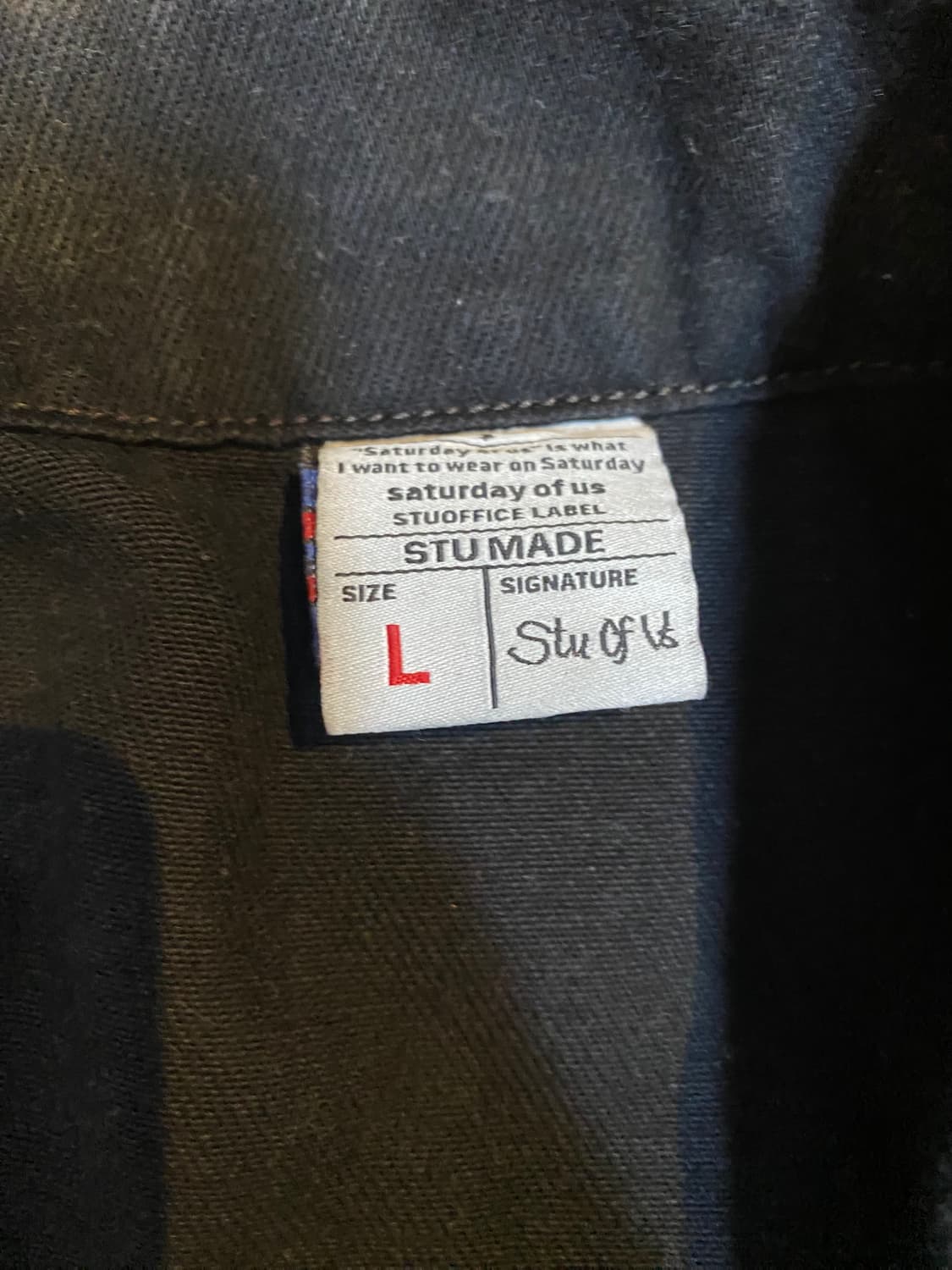 STU 오버핏 데님 트러커 자켓 L 블랙 상품이미지3