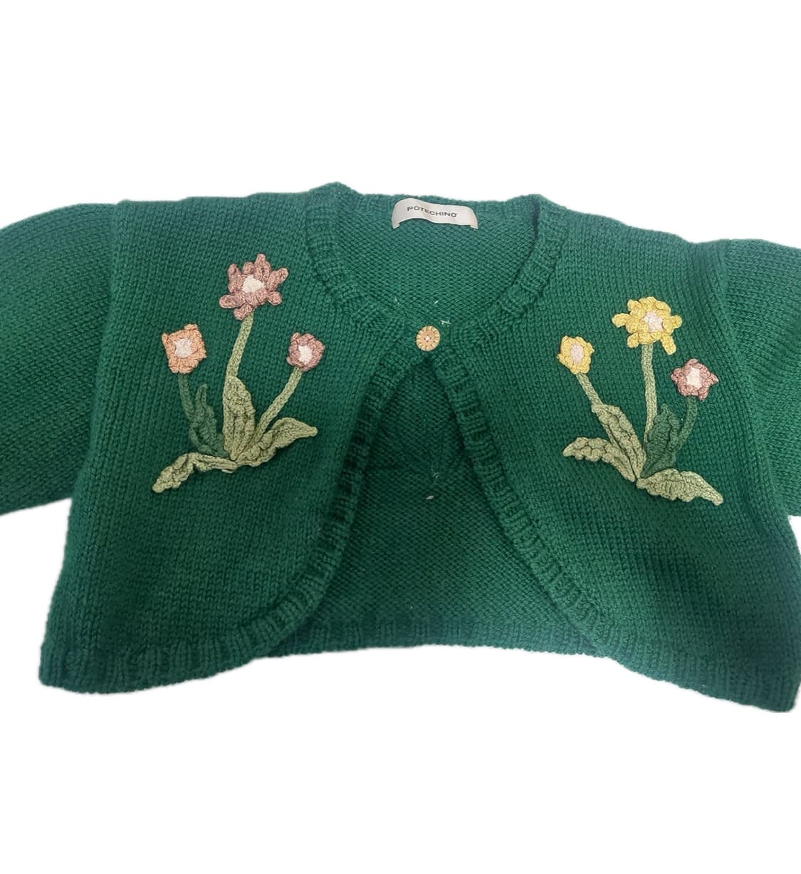 potechino 그린 꽃 자수 가디건 상품이미지1