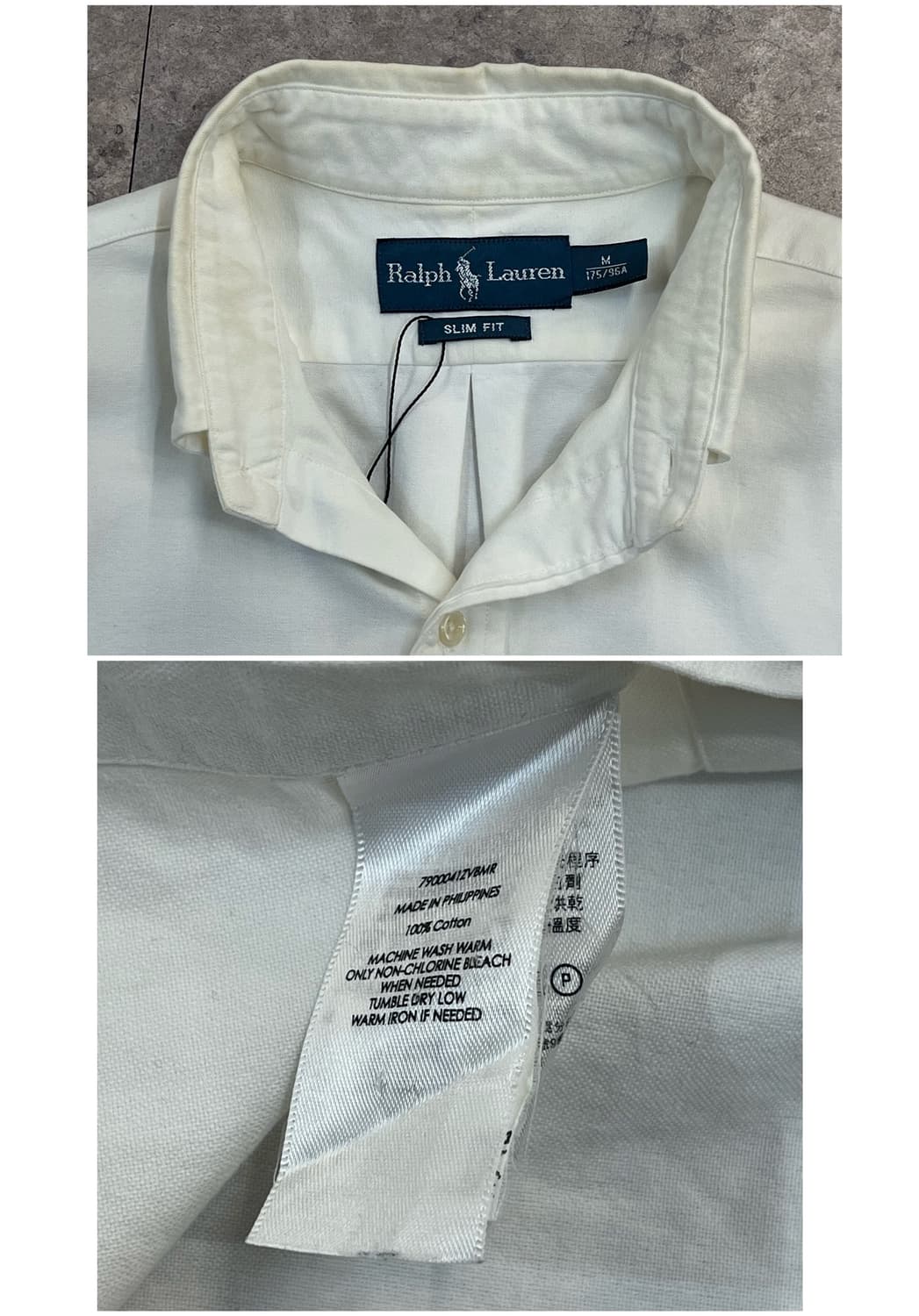 폴로 랄프로렌 코튼 셔츠 화이트 M #csz3548 상품이미지3