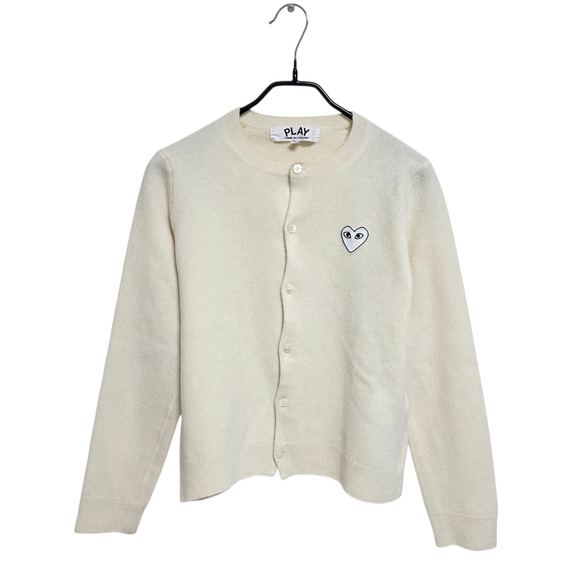 꼼데가르송 플레이 여성 라운드넥 가디건 아이보리 상품이미지1