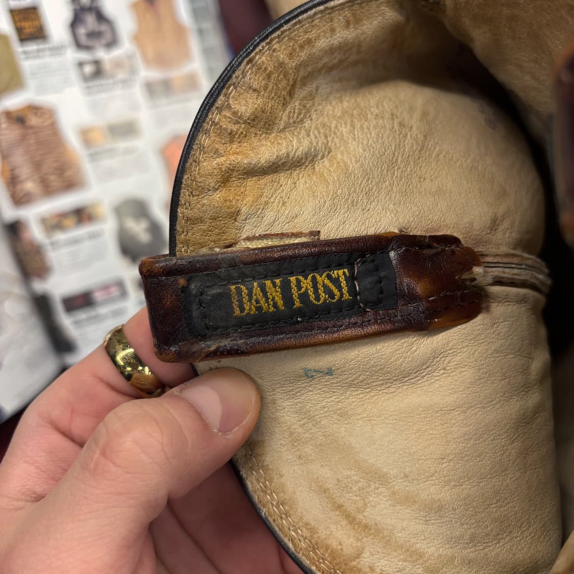 80s 댄 포스트 하이트닝 패턴 소프트쉘 웨스턴 부츠 미국생산 N571 상품이미지6