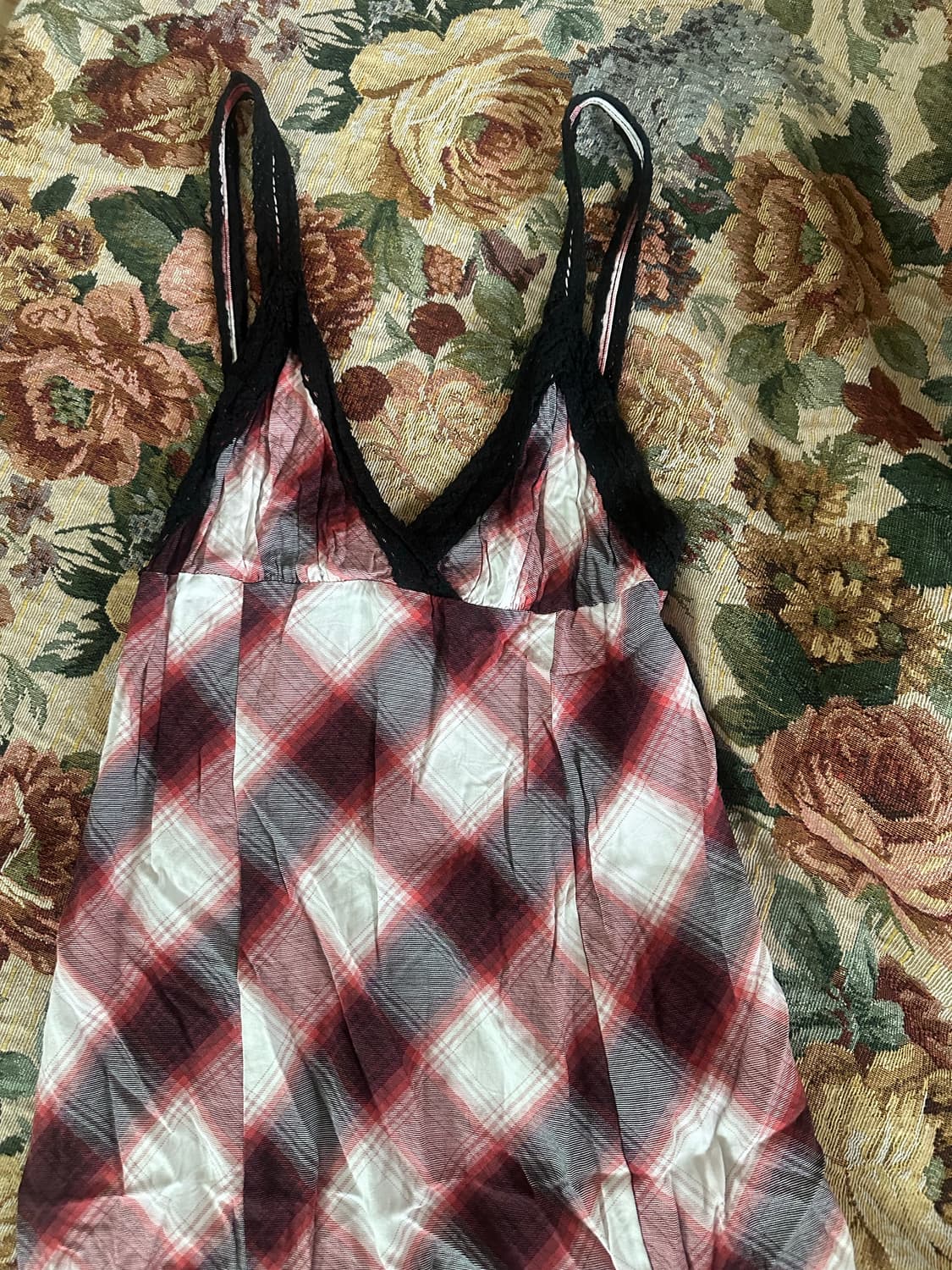 포에버21 체크 트림 롱드레스 상품이미지2