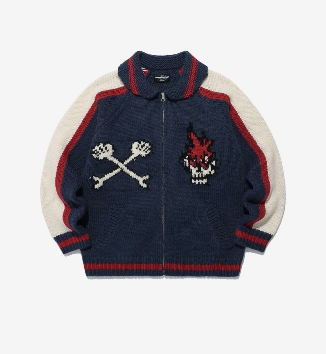 나이스고스트클럽 스컬 코위찬 스웨터 집업 상품이미지1