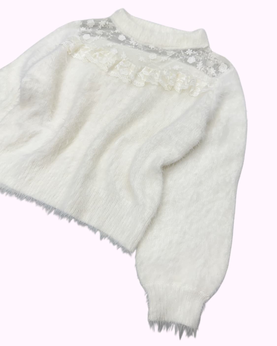 lace york fluffy white knit 상품이미지2