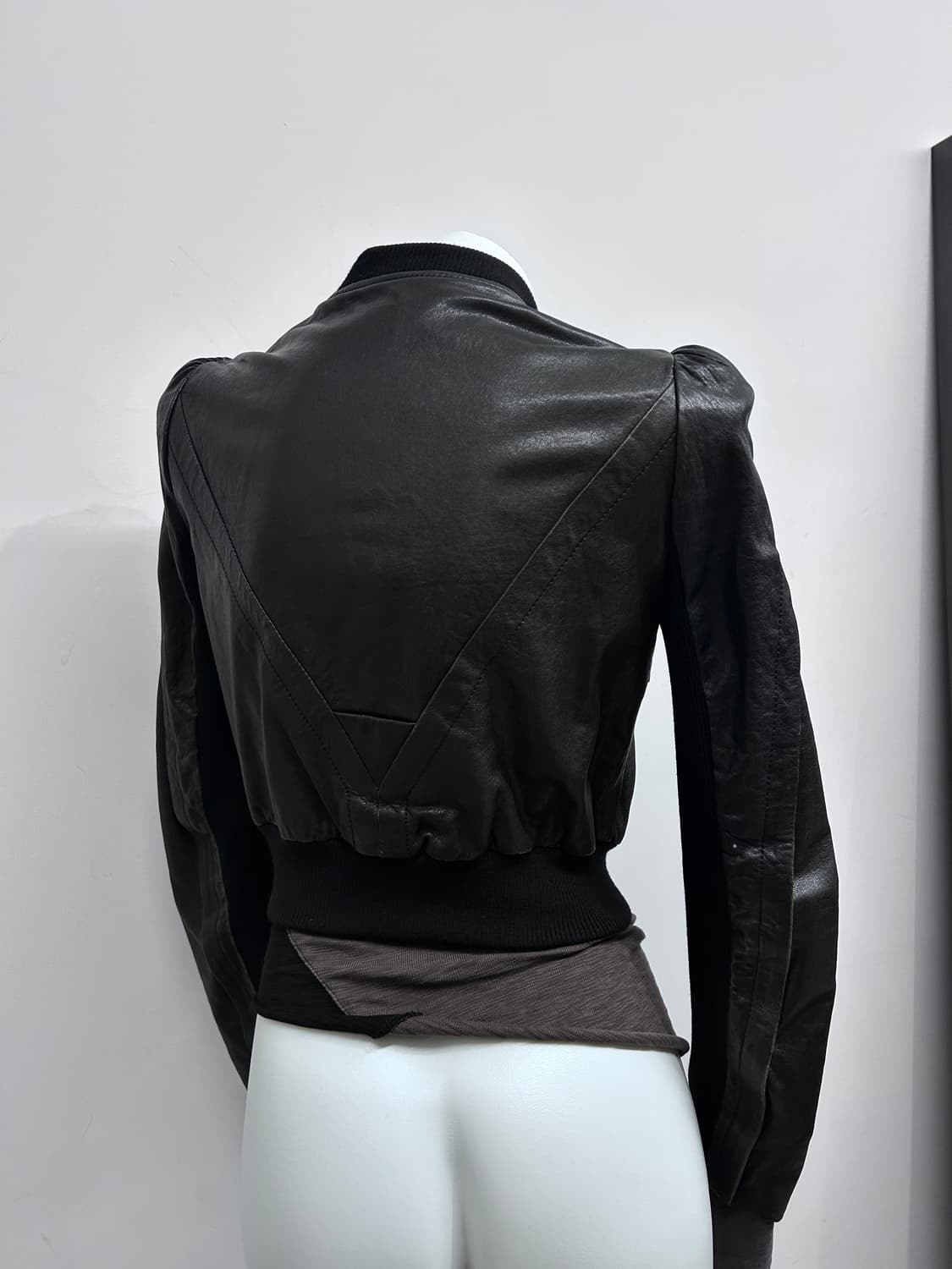 판넬 레이어드 크롭 램스킨 자켓 상품이미지5