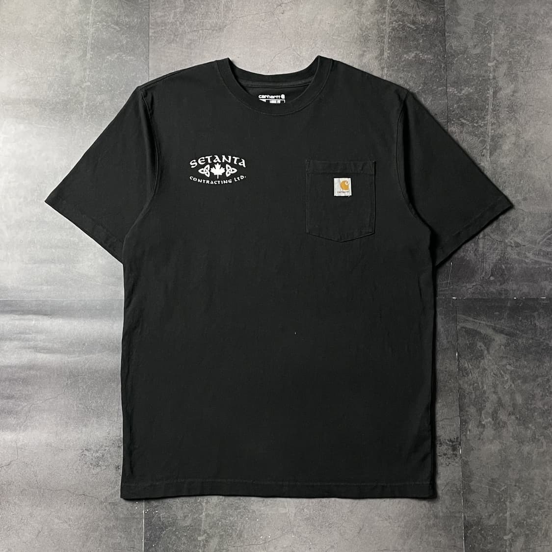 CARHARTT 칼하트K87 블랙 그래픽 포켓 반팔티셔츠 A01100 상품이미지1