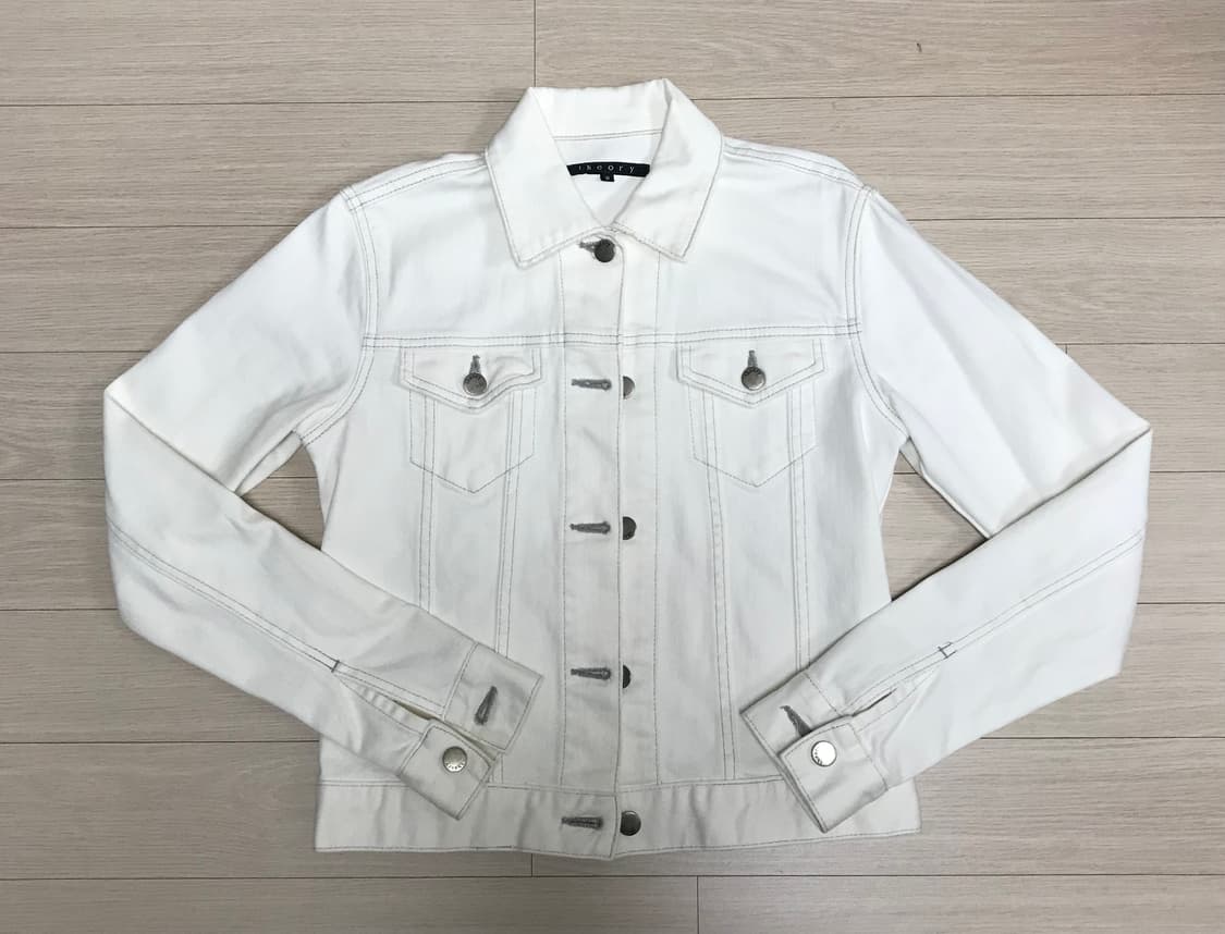 띠어리 화이트 코튼 자켓 상품이미지1