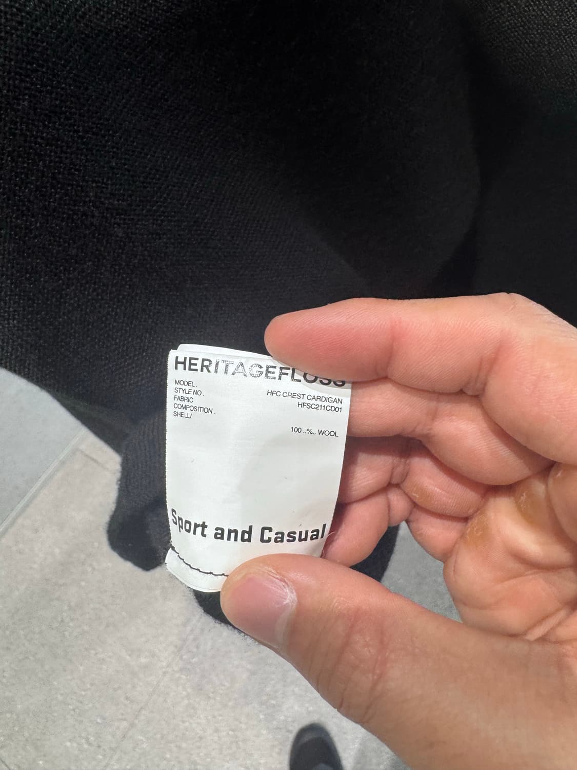 헤리티지플로스 블랙 L 울가디건 상품이미지3