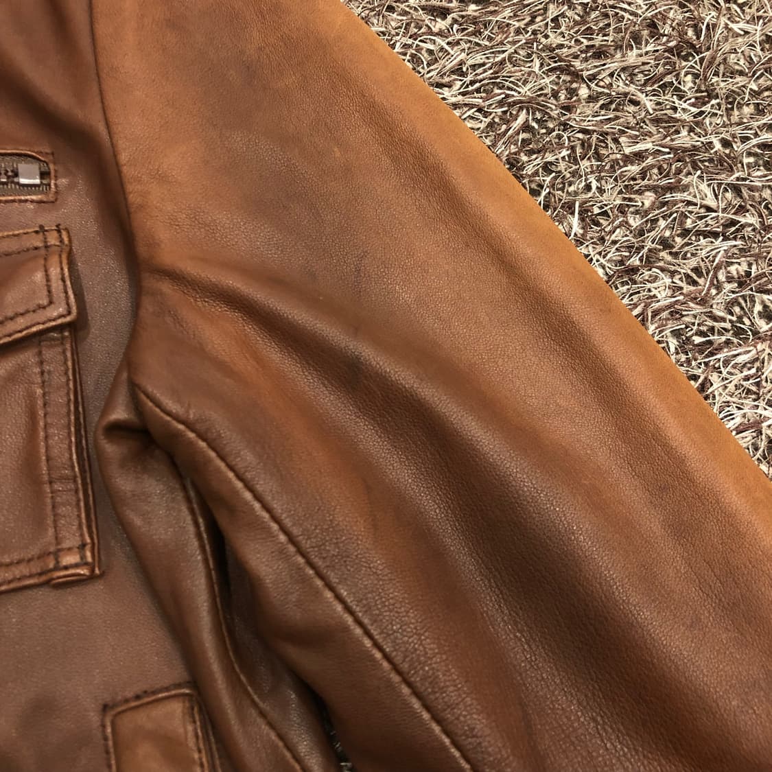 빈티지 양가죽 블루종 브라운 레더 가죽 자켓 상품이미지4