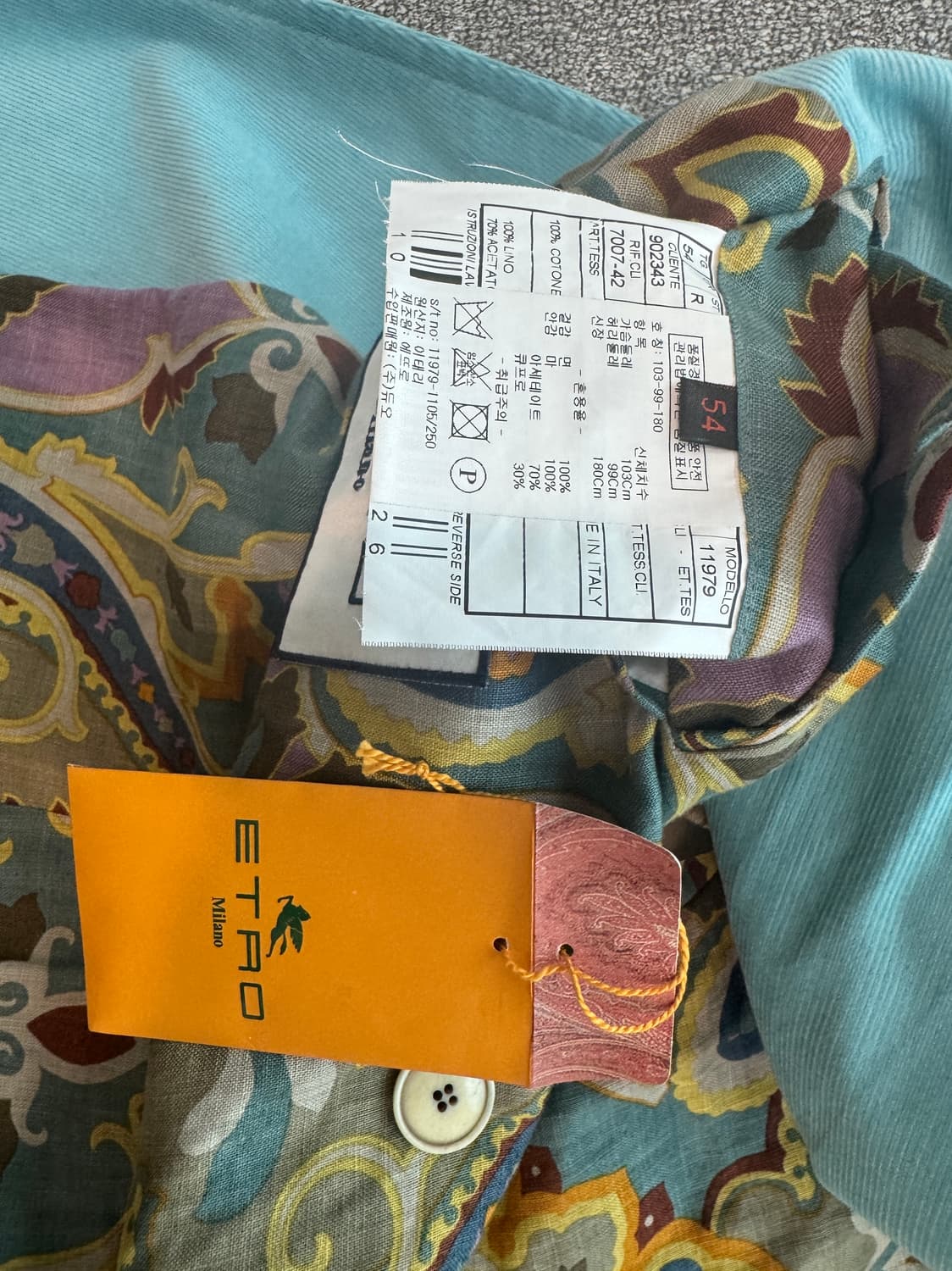 Etro 싱글 민트 블레이저 54 상품이미지8