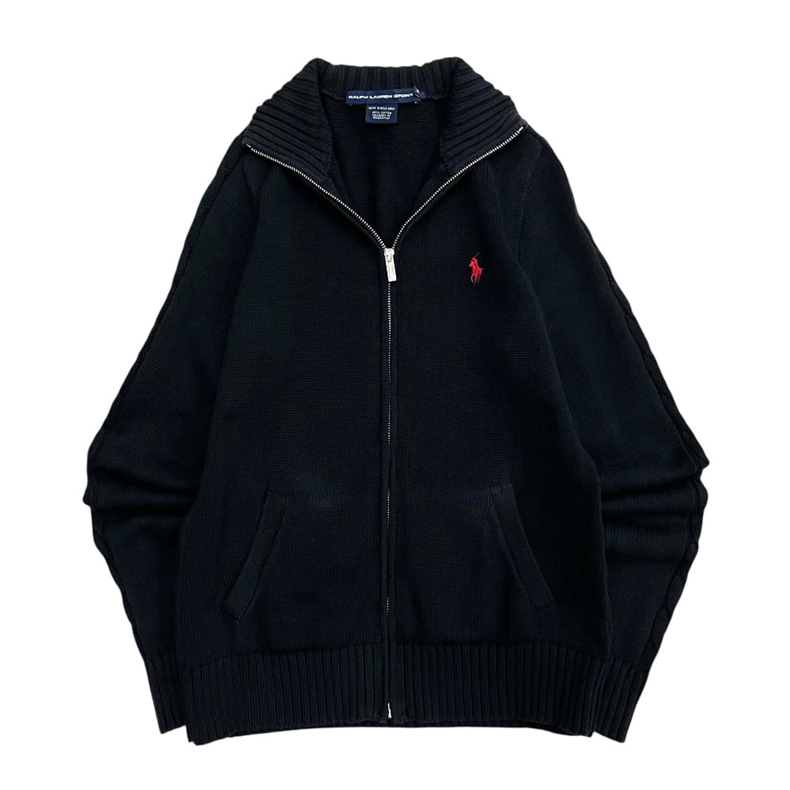 폴로 랄프로렌 레드포니 블랙 니트집업 M 상품이미지2