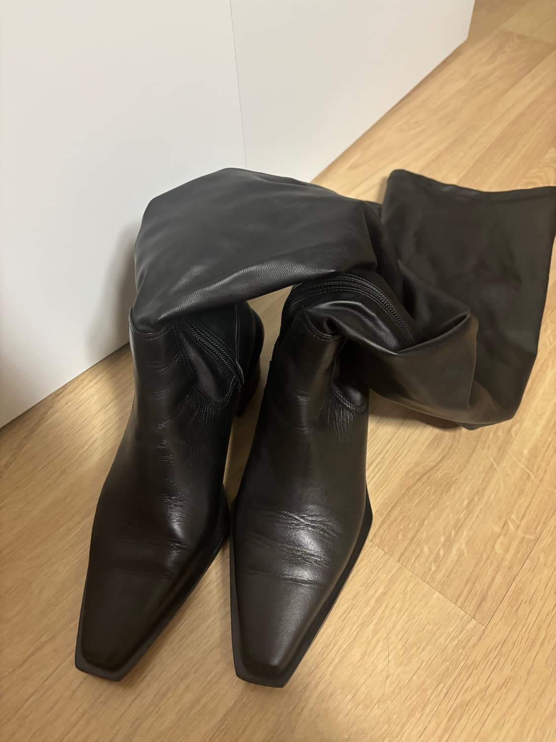 준지 스트레치 레더 싸이하이 롱부츠 JW27K2WC05 상품이미지2