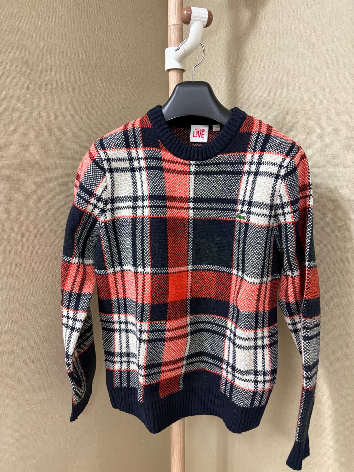 [M] 라코스테 오렌지 체크니트 상품이미지3