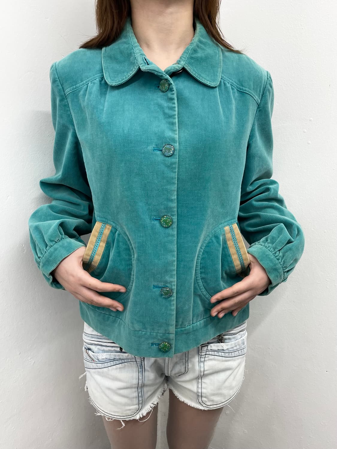 민트 코듀로이 포켓 디테일 자켓 상품이미지3